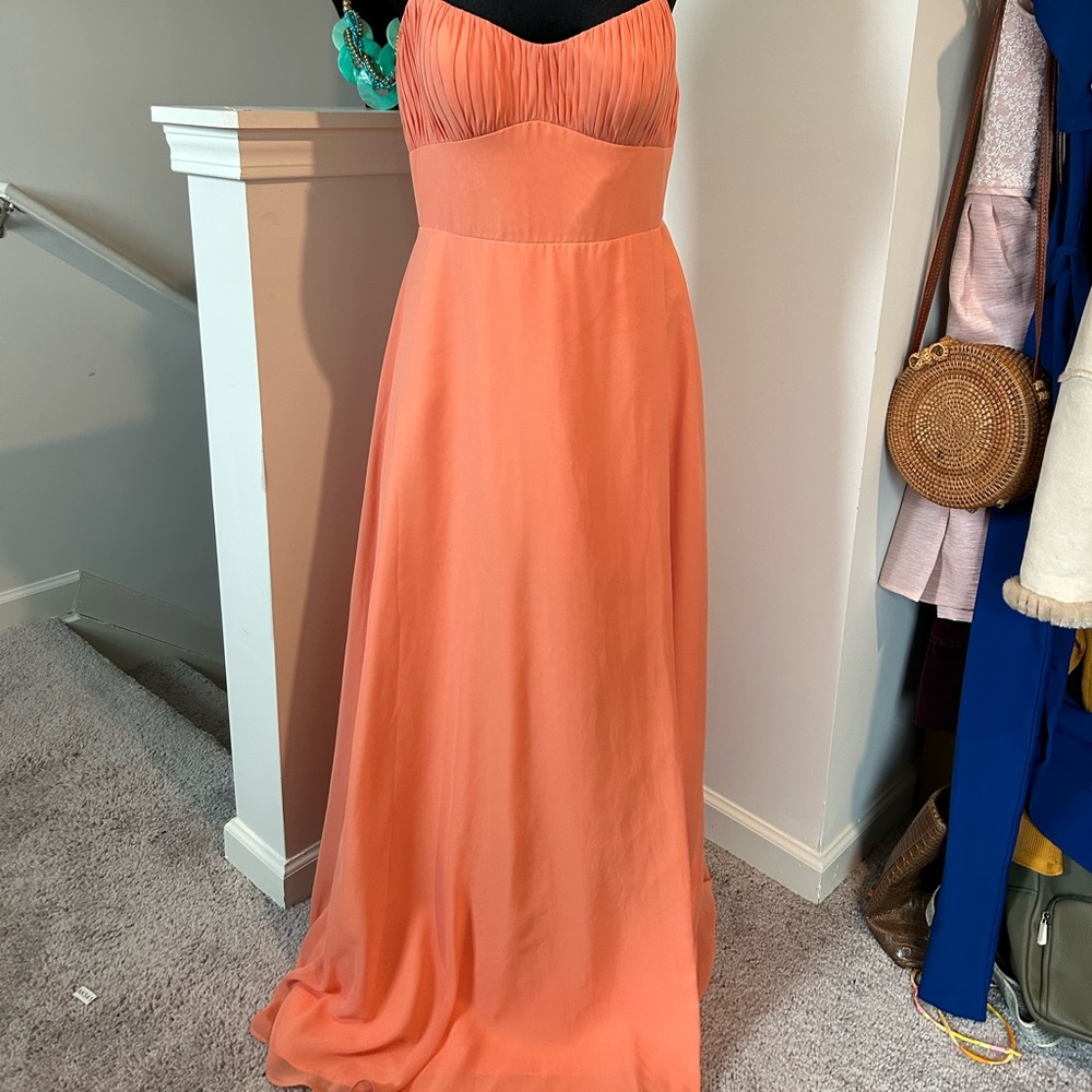 Elegant Coral Evening Gown
